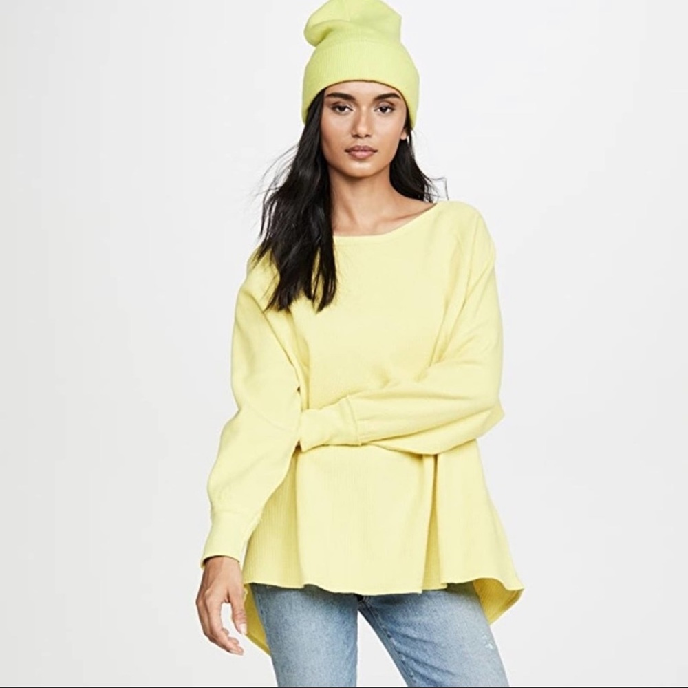 NWT Free People Yellow Thermal Sweater